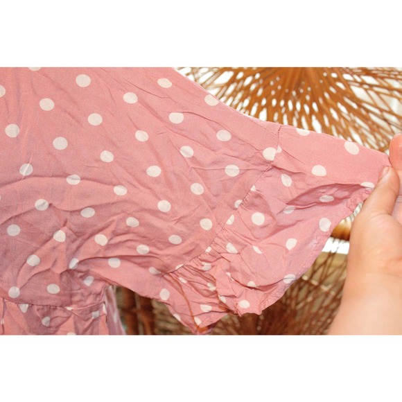 XL,POLKA DOT Blouse,pink polka dot shirt,women polka dot blouse - Picture 8 of 10